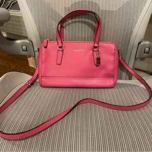 Coach saffiano leather mini satchel - hot pink